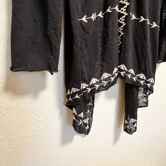 Boho‎ Chic Southwestern Artisan Jacket Asymmetrical Open Front Cardigan Size M - Picture 9 of 10